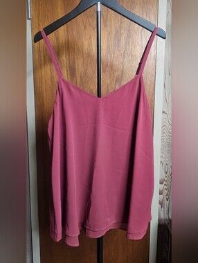 torrid Rose-Mauve Double Layer Chiffon Camisole Tank Plus Size 00 NWT